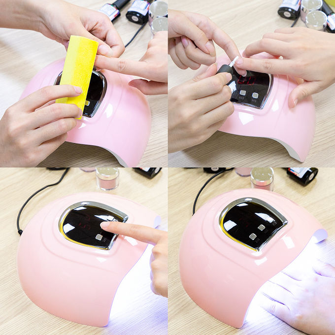 Lámpara ULTRAVIOLETA del clavo del color rosado LED, diseño semicerrado curvado secador del esmalte de uñas