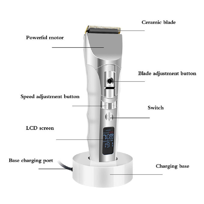 El cortador eléctrico del pelo del color blanco, máquina de afeitar del pelo fácil limpia para el viaje de negocios